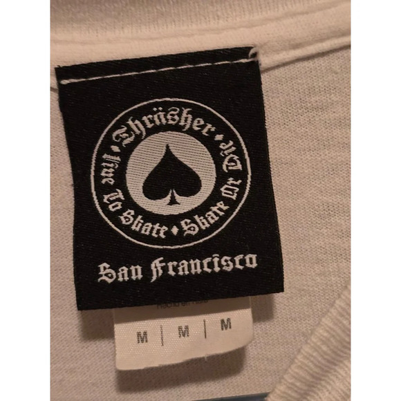 Men's Thrasher T-Shirt, Size M, white - Picture 3 of 5